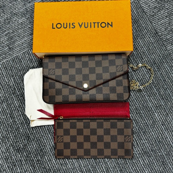 LOUIS VUITTON DAMIER EBENE FELICIE POCHETTE CLUTCH - Picture 5 of 16